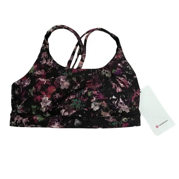 Lululemon Energy Bra Floral Illusion Antique White Multi Size 10 - Picture 4 of 8